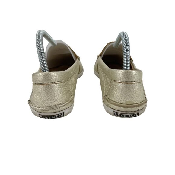 Cole Haan Grand OS Gold Metallic Leather Slip On Loafers Womens Size 9.5B - Picture 2 of 8